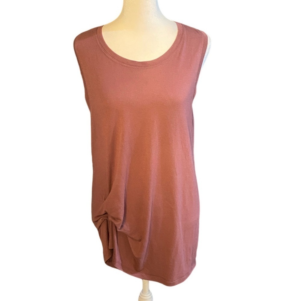 Athleta Mauve Pink Tank Top. Size L. Ruched Side.